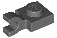 Dark Bluish Gray Plate, Modified 1 x 1 with U Clip (Horizontal Grip)