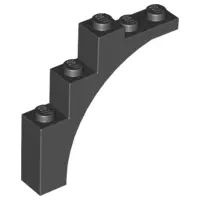 Black Arch 1 x 5 x 4 - Irregular Bow, Reinforced Underside