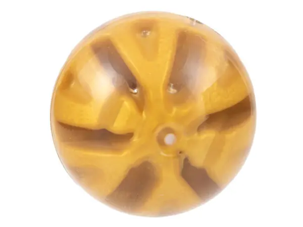Trans-Clear Ball, Hard Plastic 19mm D. with Molded Pearl Gold Slotted Inner Ball Pattern (Ninjago Dr