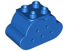 Blue Duplo, Brick 2 x 4 x 2 Cloud