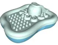 Medium Azure Duplo Bath Toy 13 x 16 x 3 Floating Island with Light Aqua Top with Octopus Slide (3542