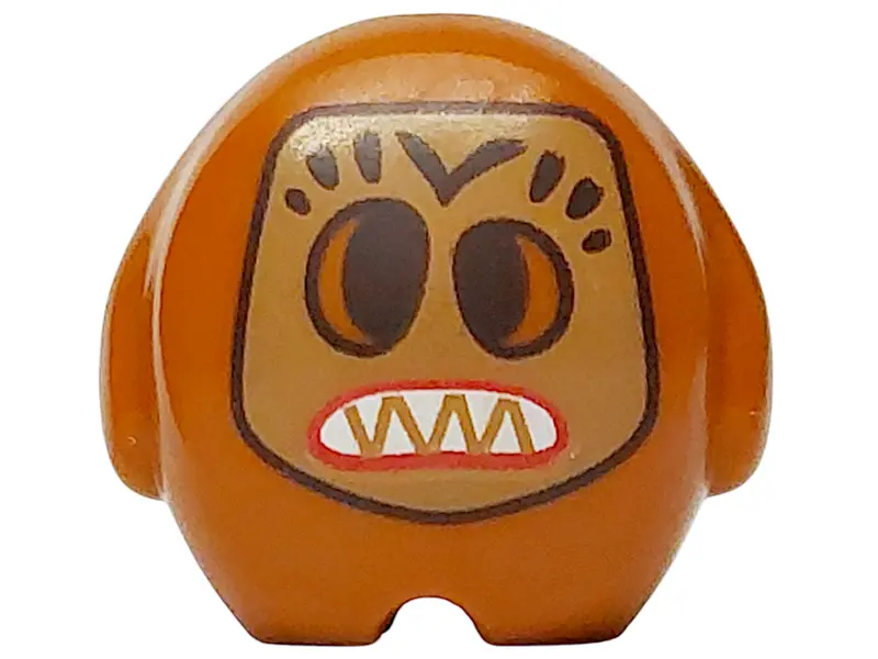 Orange Minifigure, Utensil Pillow Plush Toy with Kakamora with Dark Brown Eyes and Face Paint, Dark 