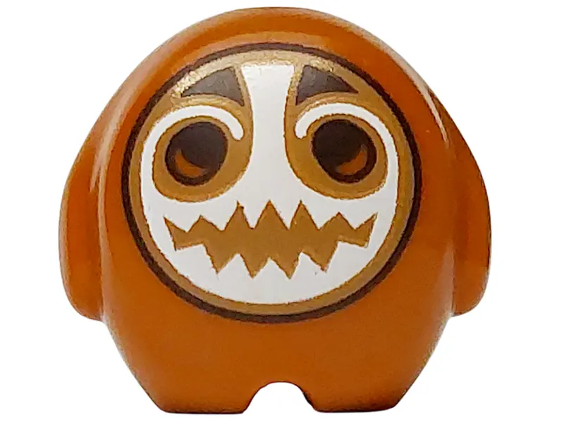 Orange Minifigure, Utensil Pillow Plush Toy with Kakamora with Dark Brown Eyes, Dark Tan and White M