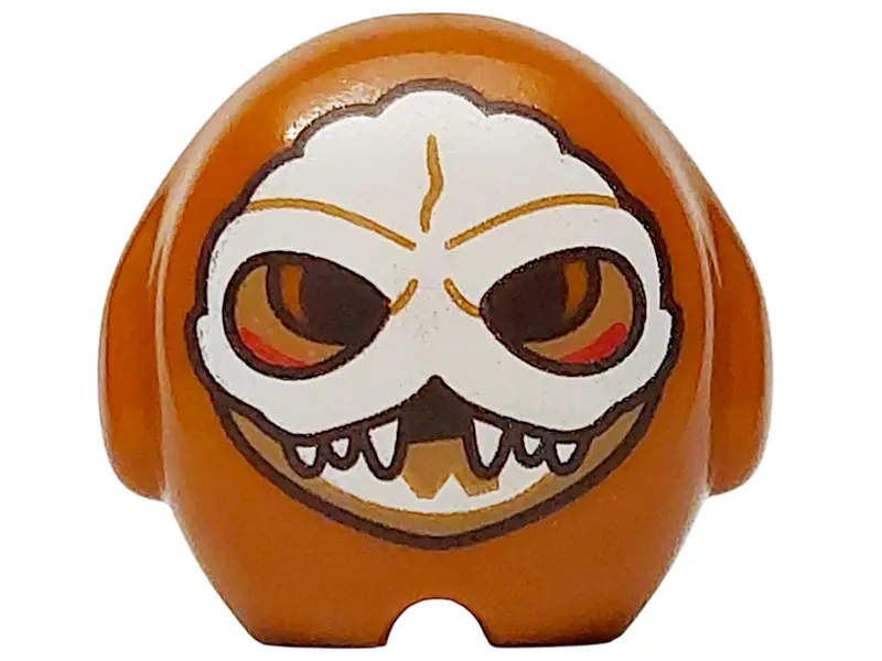 Orange Minifigure, Utensil Pillow Plush Toy with Kakamora with Dark Brown Eyes, Dark Tan and White M