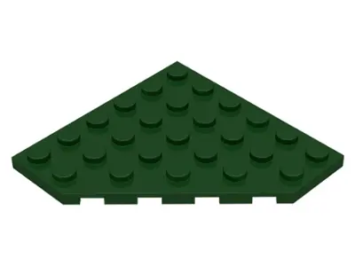 Dark Green Wedge, Plate 6 x 6 Cut Corner