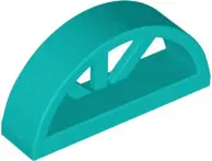 Dark Turquoise Window 1 x 4 x 1 2/3 with Spoked Rounded Top