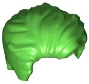 Green Minifigure, Hair Swept Left Tousled with Slight Widow's Peak and Short Sideburns