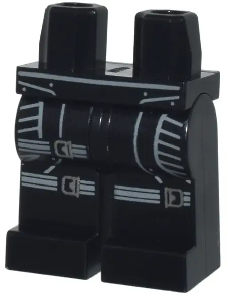 Hips and Legs with Side Panels and Dark Bluish Gray Straps with Silver Buckles Pattern