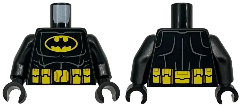 Torso Batman Suit with Bat in Yellow Oval Logo, Utility Belt with Pouches and Medium Nougat Details,