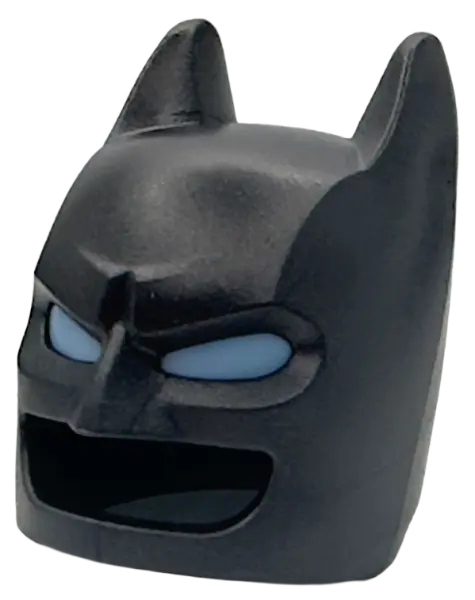 Dark Gray Minifigure, Headgear Mask Batman Cowl with Molded Bright Light Blue Eyes Pattern