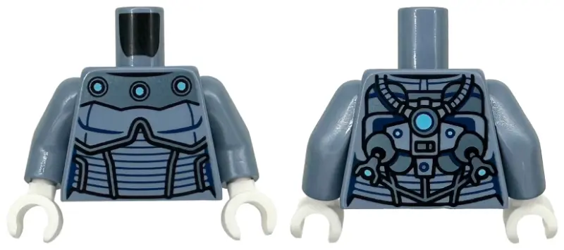 Blue Torso Armor with Medium Azure Circles on Metallic Light Blue Chest Panel, Dark Blue Lines Patte