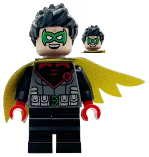 - Green Mask, Red Hands, Black Medium Legs, Scalloped Asymmetrical Cape Black and Yellow Sides