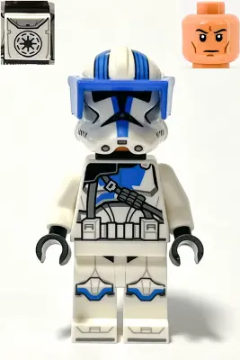 Clone Heavy Trooper, 501st Legion (Phase 2) - White Arms, Blue Visor, Backpack, Nougat Head, Helmet 