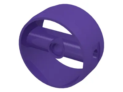 Dark Purple Cylinder 4 x 4 x 1 2/3 with Pin Holes and Center Bar