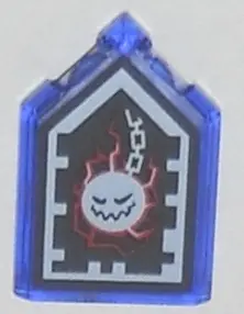Trans-Purple Tile, Modified 2 x 3 Pentagonal with Nexo Forbidden Power Shield Pattern - Wrecking Wra
