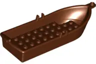 Reddish Brown Boat, 14 x 5 x 2 with Oarlocks without Hollow Inside Studs
