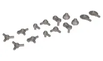 Flat Silver Minifigure, Weapon Pack Guns, Circular Saws, Nozzles, Mechanical Arms, 14 in Bag (Multip