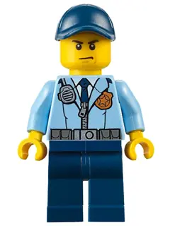 Police - City Officer, Jacket with Dark Blue Tie and Gold Badge, Dark Blue Legs, Dark Blue Cap
