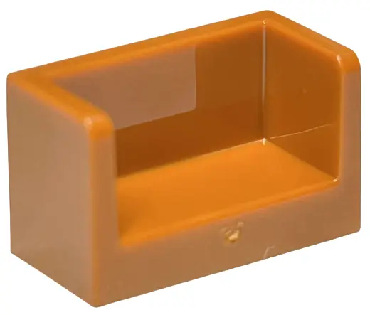 Dark Orange Panel 1 x 2 x 1 with Rounded Corners and 2 Sides