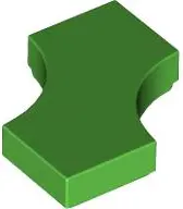 Bright Green Tile, Modified 2 x 2 with 2 1 x 1 Curved Cutouts (Double Arrow)