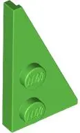Bright Green Wedge, Plate 4 x 2 Right, Pointed