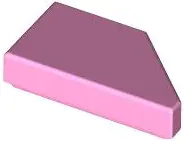 Bright Pink Tile, Modified 1 x 2 Wedge Left