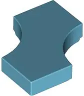 Medium Azure Tile, Modified 2 x 2 with 2 1 x 1 Curved Cutouts (Double Arrow)