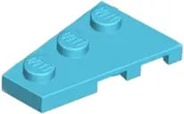 Medium Azure Wedge, Plate 3 x 2 Left