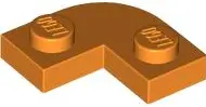 Orange Plate, Round Corner 2 x 2 with 1 x 1 Cutout