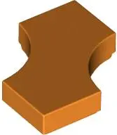 Orange Tile, Modified 2 x 2 with 2 1 x 1 Curved Cutouts (Double Arrow)