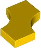 Yellow Tile, Modified 2 x 2 with 2 1 x 1 Curved Cutouts (Double Arrow)