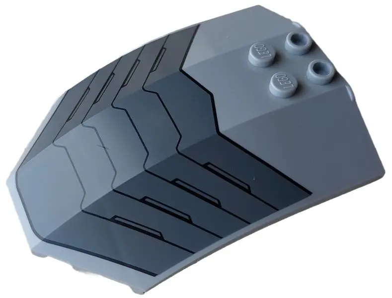 Light Bluish Gray Windscreen 8 x 6 x 2 Curved Sloped Sides with Dark Bluish Gray Bars / Breathing Ve