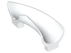 White Duplo Slide Curved 90 degrees, Sloped Sides