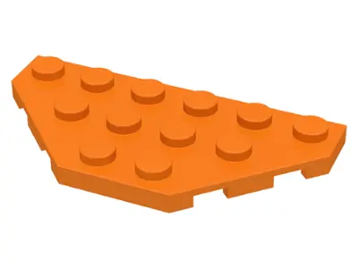 Orange Wedge, Plate 3 x 6 Cut Corners