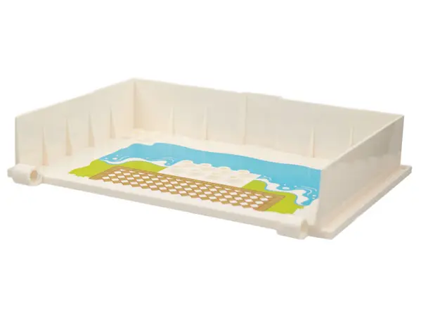 White Container, Book Cover Half, 16 x 12 x 2 2/3 (Storybook Adventures) with Medium Azure Water, Li