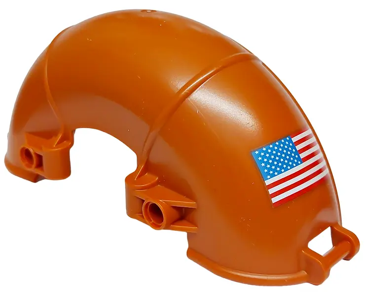 Dark Orange Technic, Panel Car Mudguard Arched 15 x 5 x 7 with United States of America (USA) Flag P