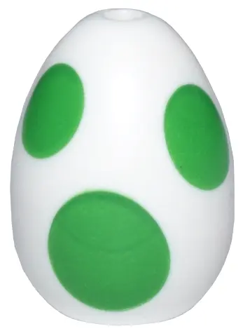 White Egg with Small Pin Hole with Bright Green Spots Pattern (Super Mario Yoshi Egg)