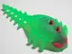 Trans-Green Hero Factory Brain with Molded Hard Plastic Red Eyes and Spikes Pattern - Flexible Rubbe