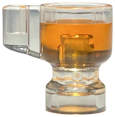 Trans-Clear Minifigure, Utensil Stein / Cup with Molded Trans-Orange Drink Pattern