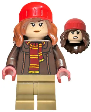 Hermione Granger - Reddish Brown Jacket with Dark Red Scarf, Dark Tan Medium Legs, Reddish Brown Hai