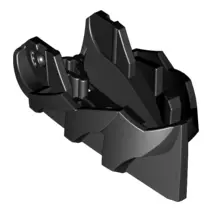 Black Hero Factory Creature Head, Jaw with Axle Hole