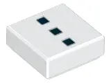 White Tile 1 x 1 with 3 Black Squares Pattern