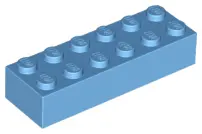 Medium Blue Brick 2 x 6