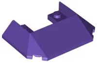 Dark Purple Wedge 6 x 4 Cutout (Train Roof) with 5 Large Bottom Tubes