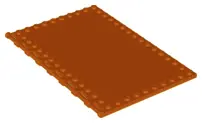 Dark Orange Tile, Modified 10 x 16 with Studs on Edges and Bar Handles