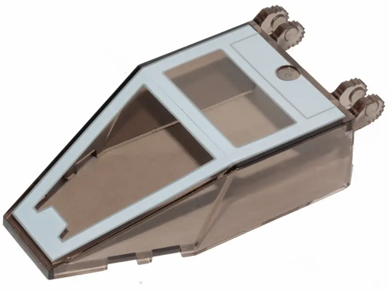 Trans-Brown Windscreen 7 x 4 x 1 2/3 with Locking Dual 2 Fingers, 9 Teeth with Light Bluish Gray SW 