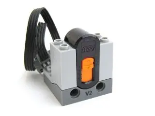 Light Bluish Gray Electric Power Functions Receiver Unit with Dark Bluish Gray Bottom and Black V2 P