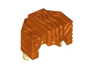 Dark Orange Minifigure, Hair Trapezoid Swept Back with Tan Ends Pattern