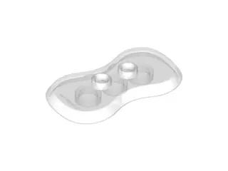 Trans-Clear Plate, Modified 2 x 4 with 2 Studs and Curved Sides (Minifigure Stand)