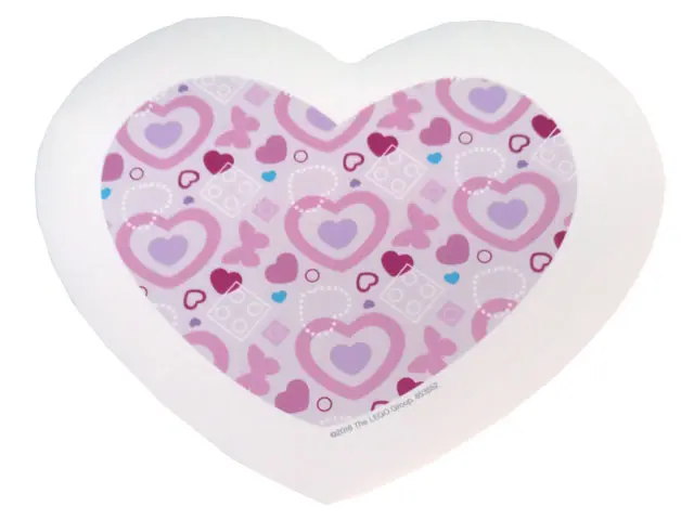 Plastic Part for Set 853552 - Heart Touch Pad with White Border, Butterflies, Hearts, and 2 x 2 Stud